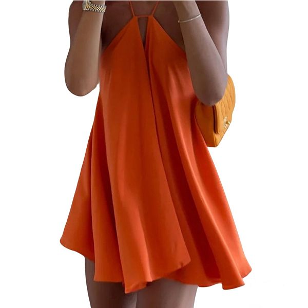 

Женское платье-мини на запах с открытой спиной Clearflower, Orange