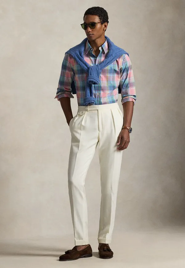 Рубашка из поплина в клетку, сшитая на заказ. Polo Ralph Lauren, Pink/Blue/Multi-Coloured — фото 2