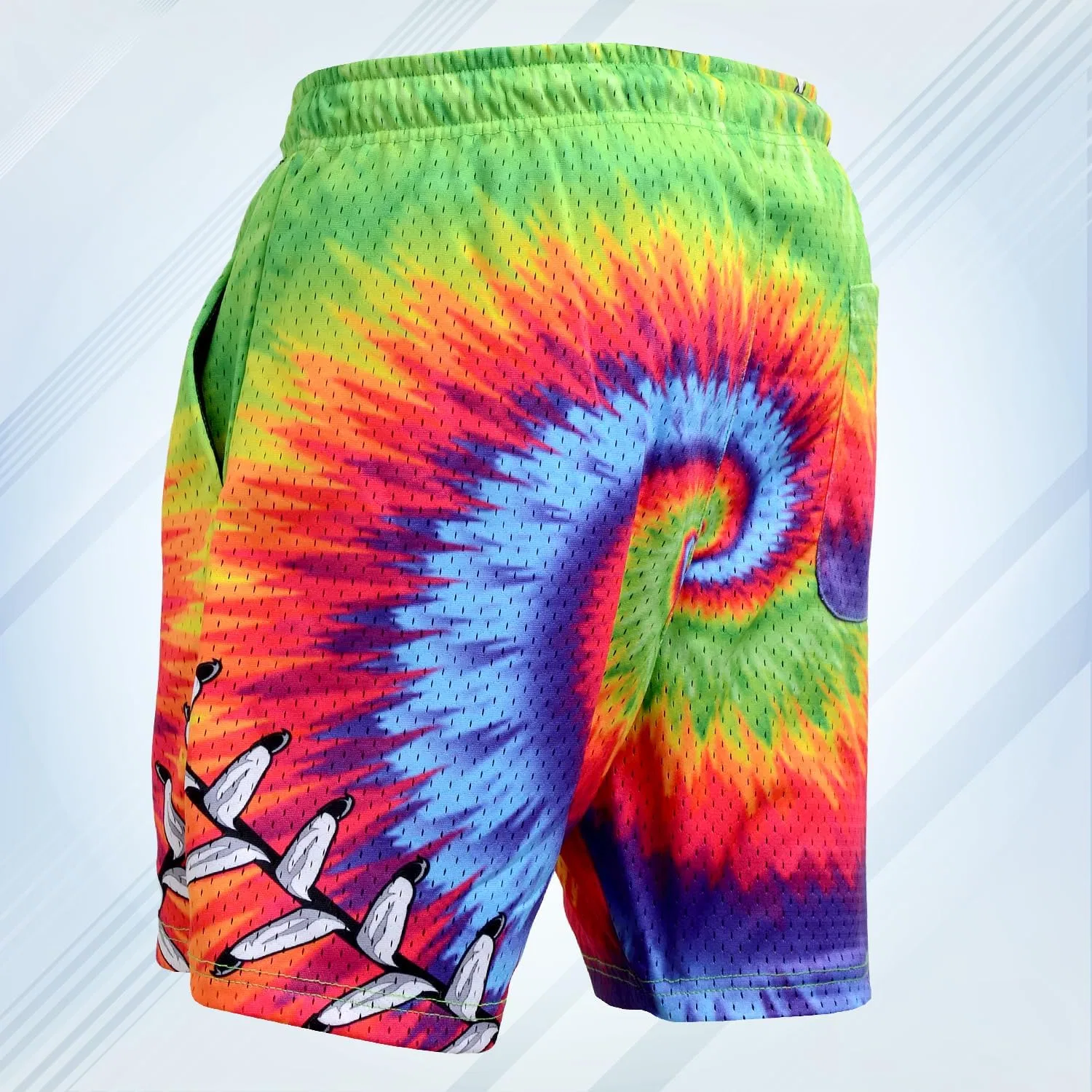 Frenzy Fit Мужские спортивные шорты для тренировок - легкая, быстросохнущая спортивная одежда с графическим принтом, идеально подходит для тренажерного зала, бега и тренировок, Rainbow Swirl — фото 3