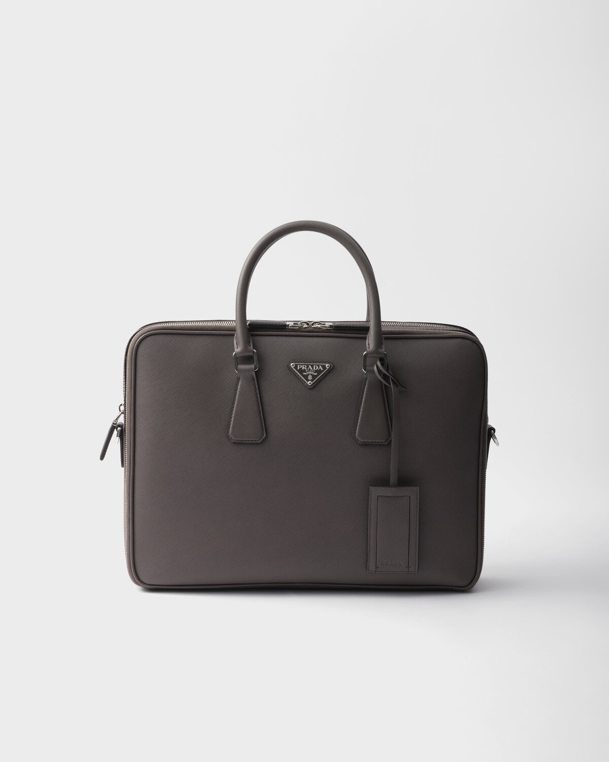 

Портфель из сафьяновой кожи Prada, коричневый