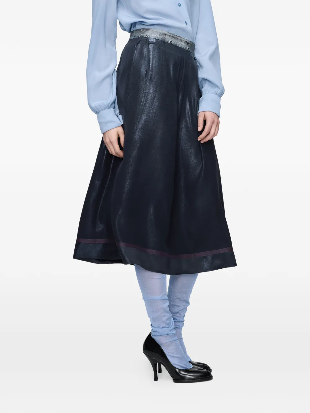 

Фактурная миди-юбка Maison Margiela, синий