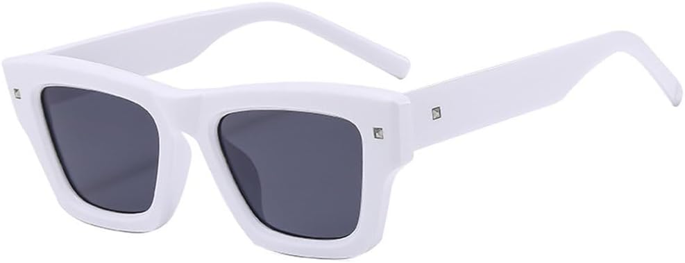 

Мужские солнцезащитные очки неправильной формы в стиле ретро с заклепками, роскошные солнцезащитные очки с защитой от УФ-излучения UV400, женские солнцезащитные очки HHZZYVY, White