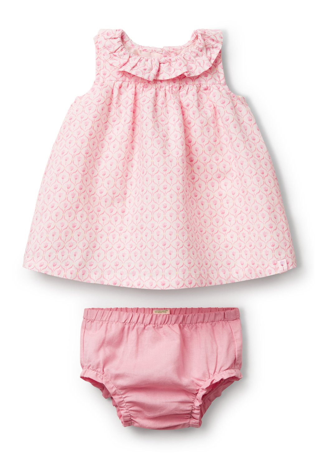 

Повседневное платье WITH RUFFLED COLLAR , United Colors of Benetton, фуксия