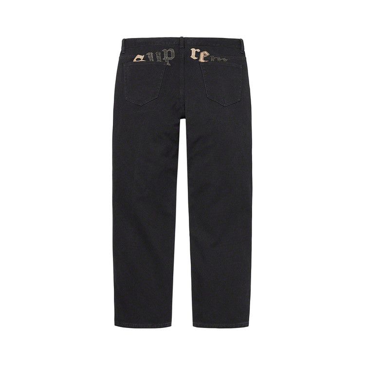 Джинсы Supreme x The Great China Wall Canvas 5-Pocket Jean, Black — фото 2