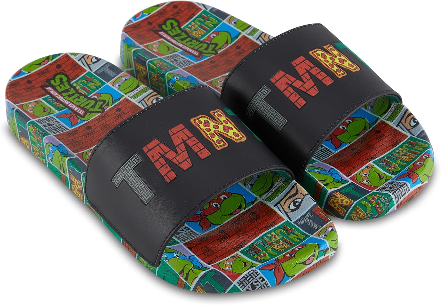

Мужские шлепанцы Черепашки-ниндзя - Обувь TMNT - шлепанцы с Майкланджело, Рафаэлем, Донателло и Леонардо Teenage Mutant Ninja Turtles, черный