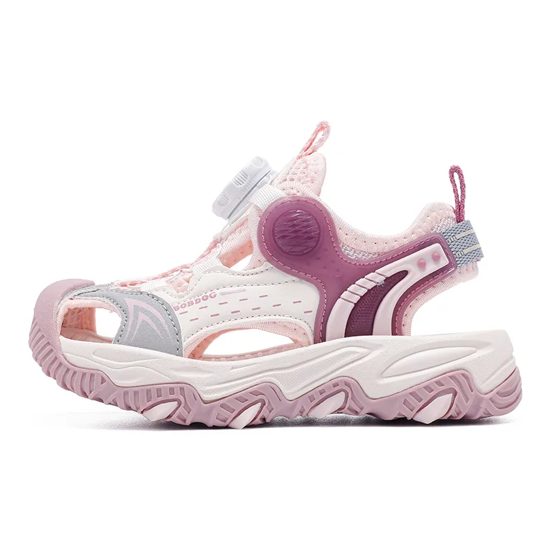 Детские сандалии low top из искусственной кожи с дышащей и легкой амортизацией BOBDOG, Cherry Blossom Pink/Lotus Root Purple (Mosquito-Repellent)