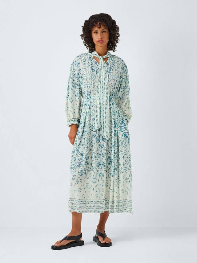 

Платье миди Amily с принтом в виде шарфа AND/OR, Blue Multi