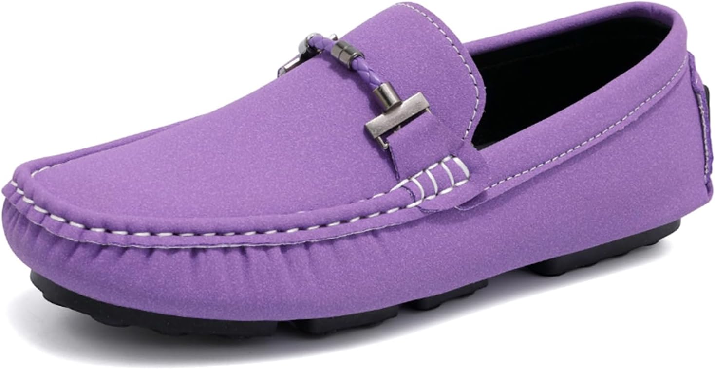 

Мужские лоферы Penny, повседневные слипоны с металлической пряжкой, комфортные замшевые туфли, лодочные туфли Dacnakby, фиолетовый