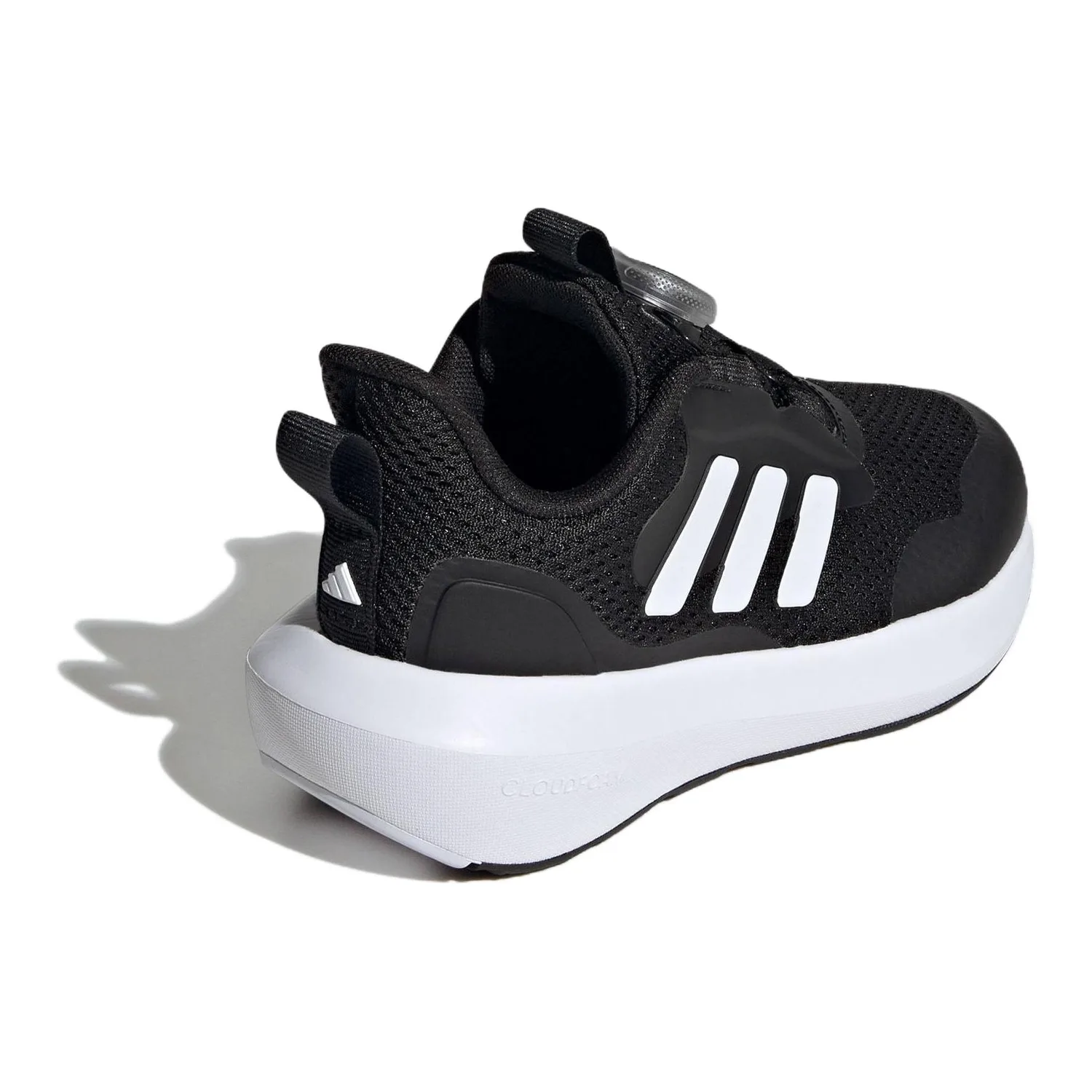 Adidas FORTARUN 3.0 Knob Abrasion Resistant низкие детские кроссовки для повседневной носки black white — фото 4