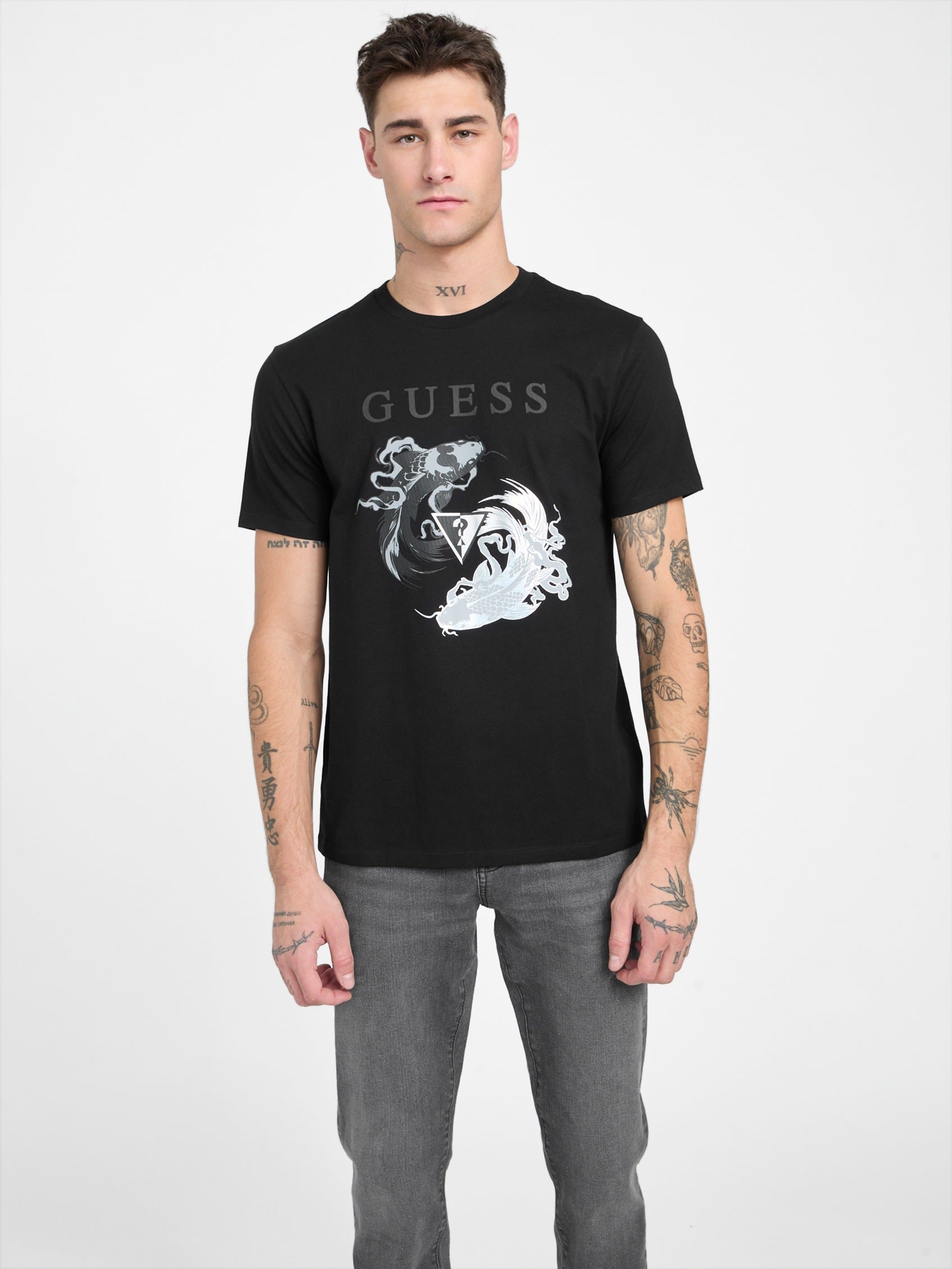 

Футболка с принтом Eco Ogon Guess Factory, черный