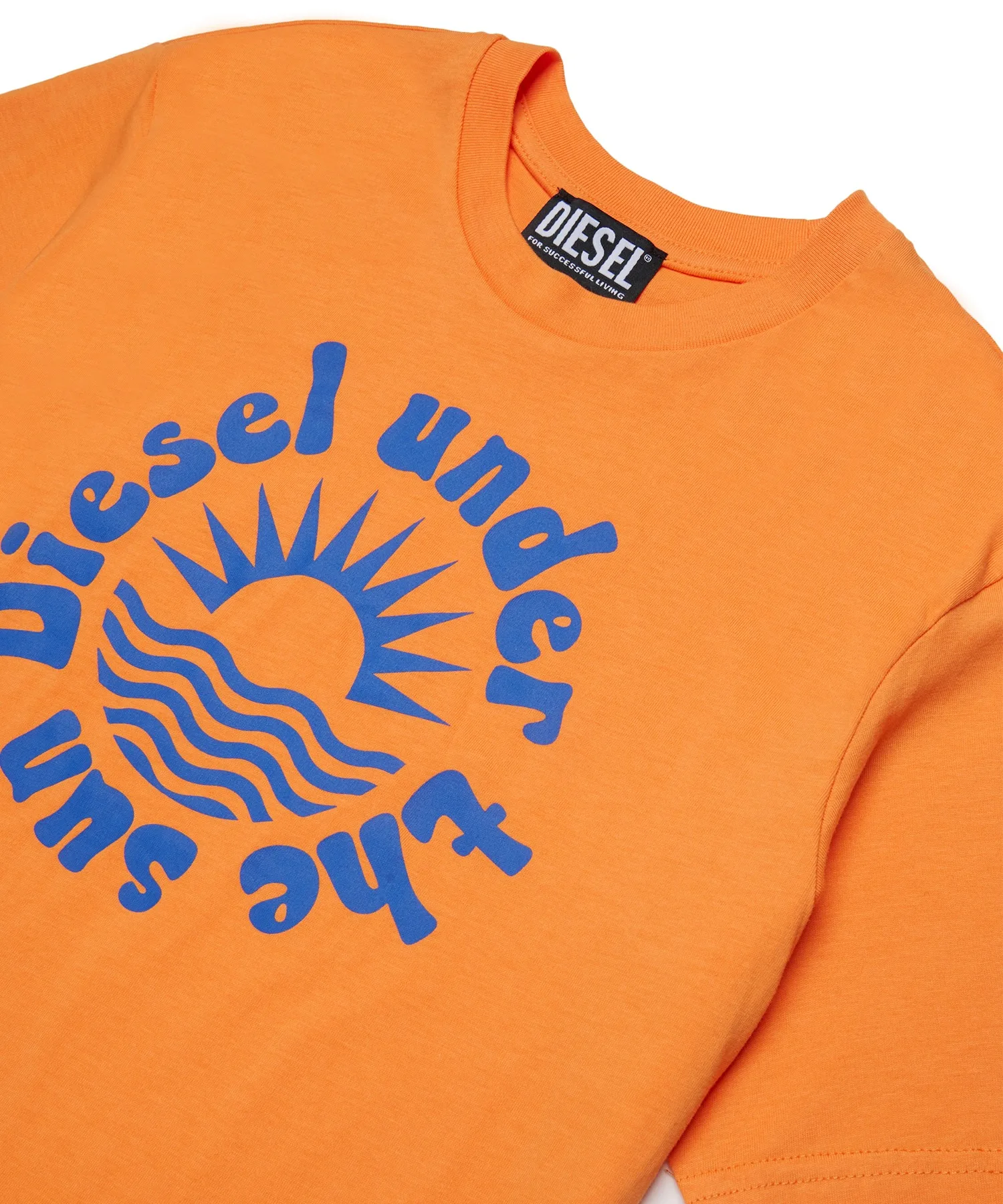 Унисекс футболка с логотипом DIESEL KIDS светло-зелёная — фото 3