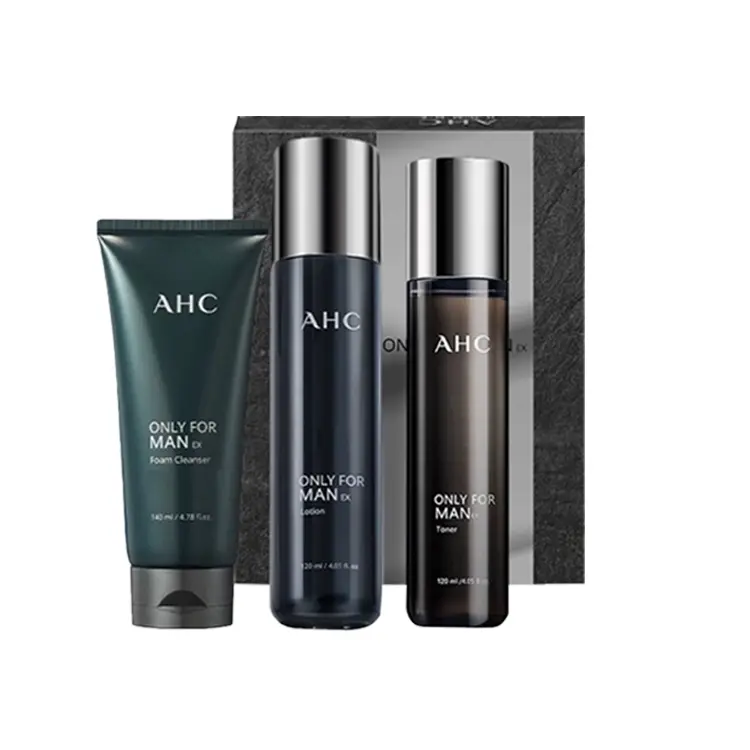 

Мужской набор для ухода за кожей: тоник, лосьон и очищающее средство глубокое очищение, увлажнение, контроль жирности, освежающий комплект из трех предметов A.H.C