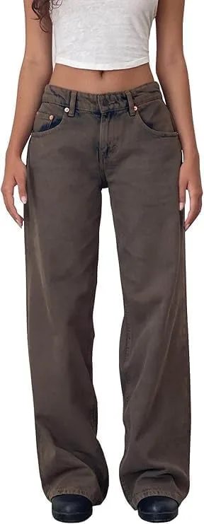 

Джинсы для женщин, прямые, джинсовые, с высокой талией