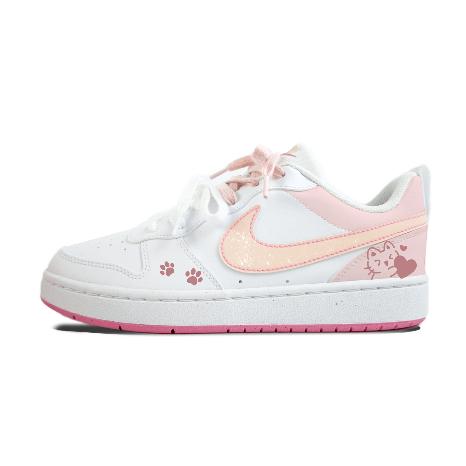 Court Borough Milk Puff Mismatched Slip Resistant Abrasion Resistant детские скейтборд кроссовки Unisex Nike, белый — фото 3