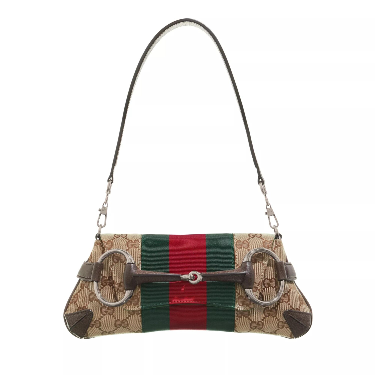 

Маленькая сумка через плечо horsebit с цепочкой и черным деревом Gucci, коричневый
