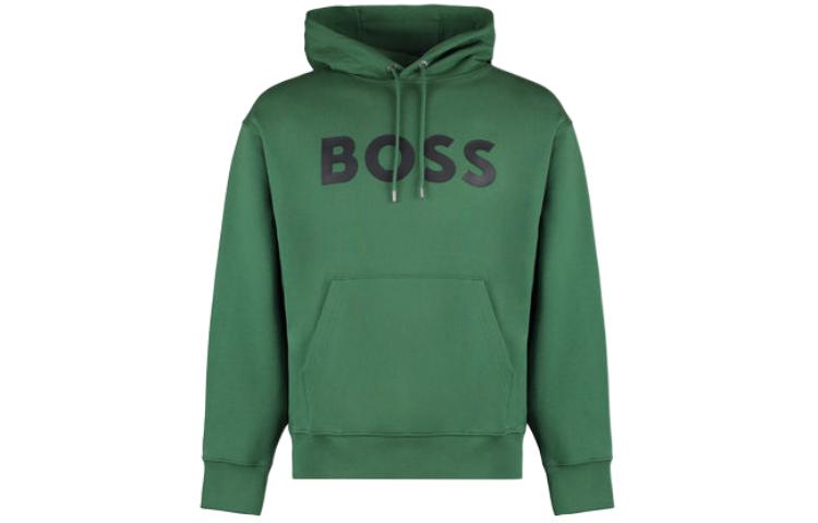 

Худи из хлопка с принтом логотипа HUGO BOSS, зеленый