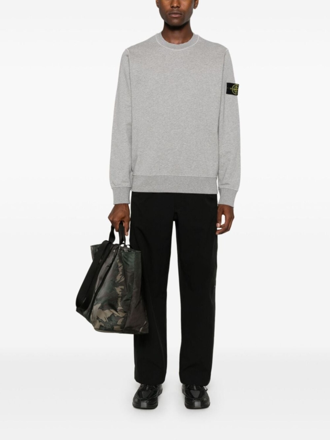

Stone Island толстовка с нашивкой Compass, серый