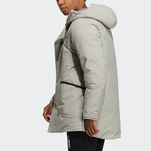 Пуховик adidas Wuji Down Jkt Series Outdoor Sports Stay Warm mid-length hooded down Jacket Gray, мультиколор — фото 3