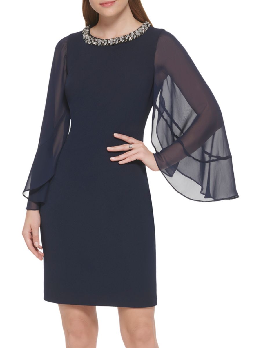 

Платье-мини Cape Bodycon Vince Camuto, темно-синий