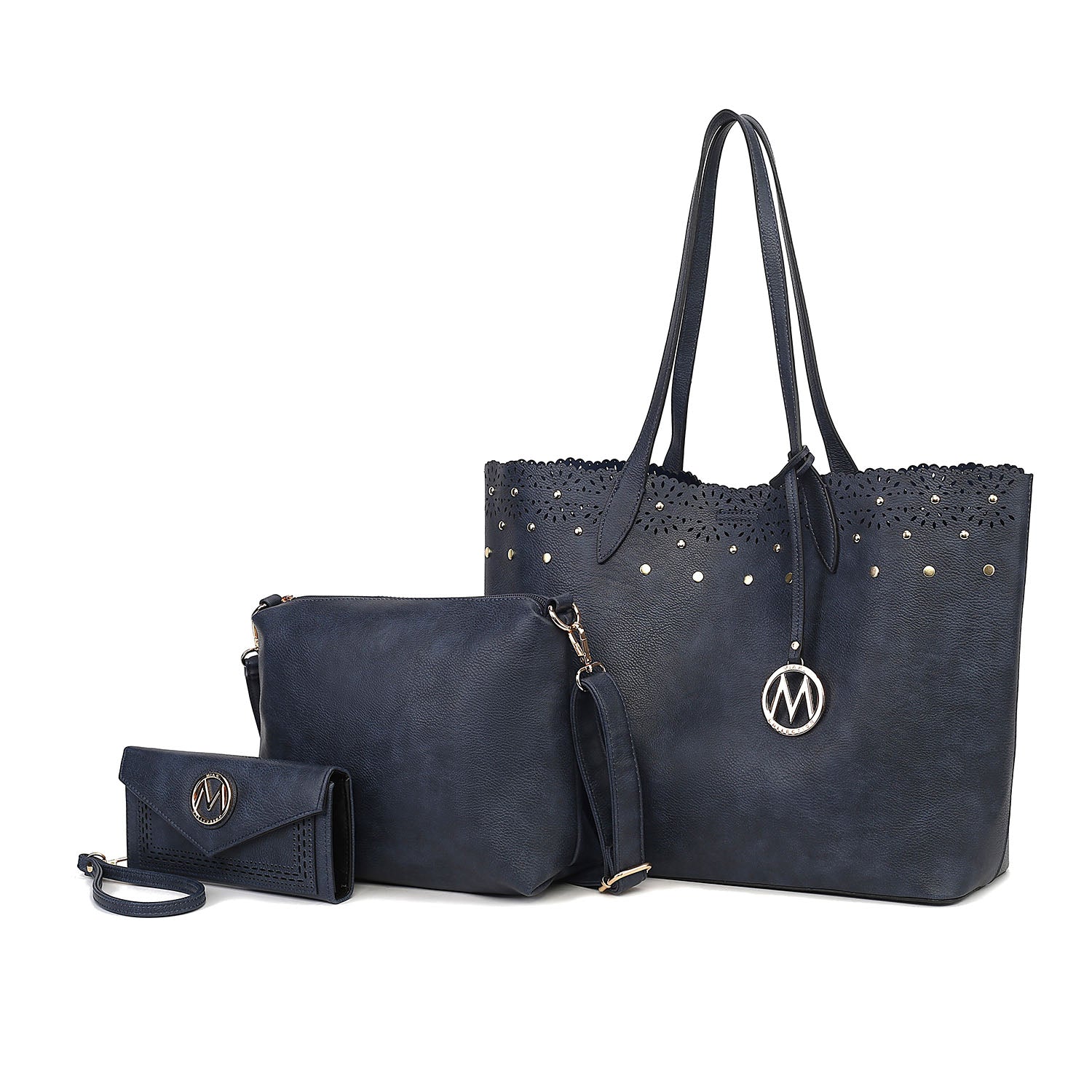 

Комплект из 3 предметов Mariahna: сумка-шоппер, клатч через плечо и подходящий к нему кошелек для женщин от Mia K MKF Collection By Mia K., темно-синий