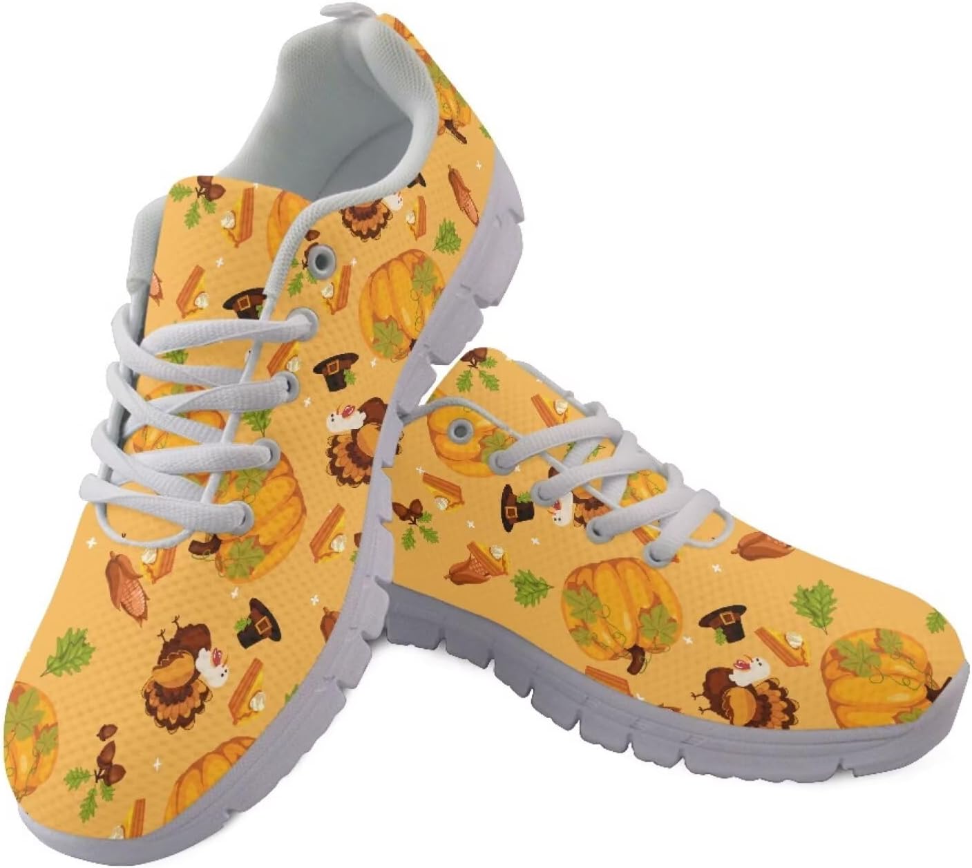 

Кроссовки для бега на День благодарения, спортивные кроссовки для спортзала, легкие удобные кроссовки для ходьбы, тенниса и фитнеса для мужчин и женщин Getelinseng, Thanksgiving Turkey Pumpkin