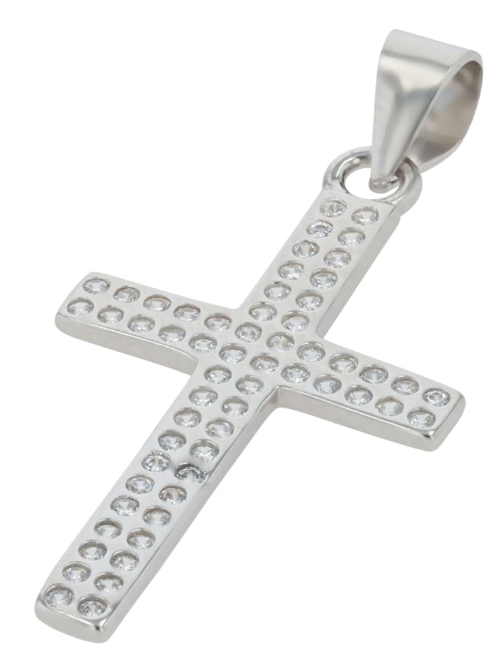 

Adeliás Женский кулон - Крест. Кулон в виде креста из серебра 925 пробы с кубическим цирконием в серебряной оправе