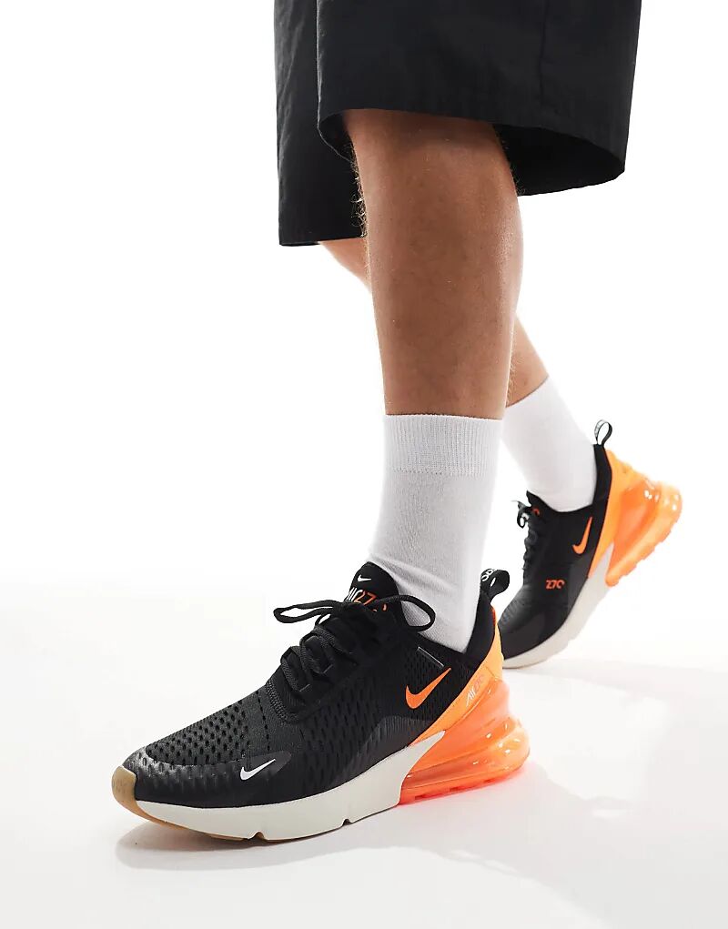 

Кроссовки Air Max 270 черного, оранжевого и белого цвета Nike