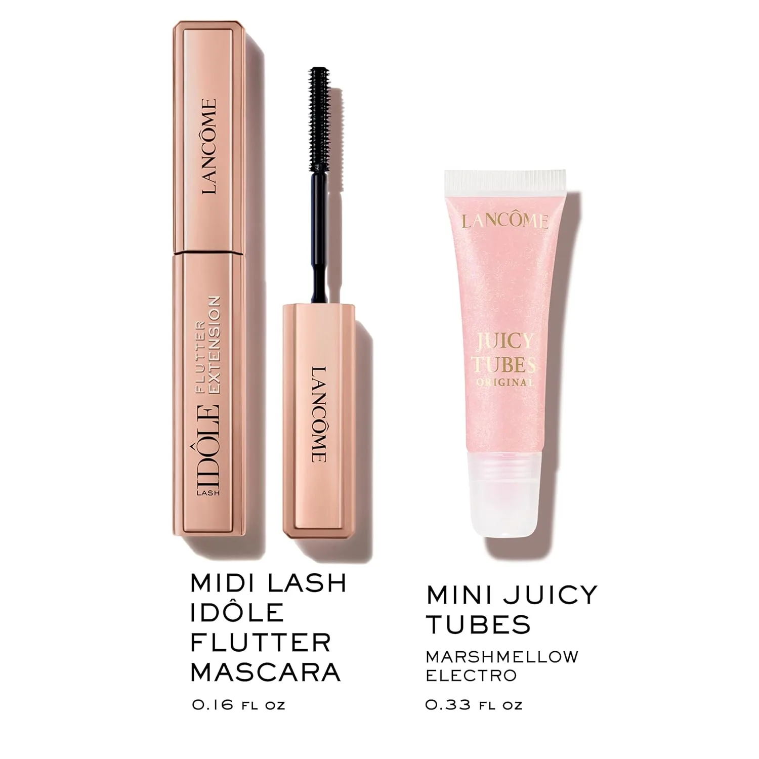 Lancôme Juicy Tubes блеск для губ 10 мл и Lash Idôle Flutter Extension тушь для ресниц 5 мл, набор для путешествий, удлиняющая тушь True Black и увлажняющий блеск Marshmallow Electro — фото 2