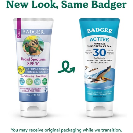 Солнцезащитный крем Clear Zinc Organic Ingredients Легкое нанесение Легкий SPF 30 Без запаха 87 мл Badger — фото 3