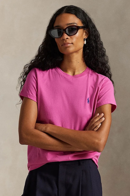

Хлопковая футболка Polo Ralph Lauren, розовый