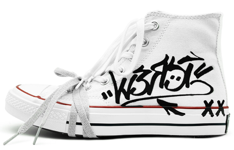 1970-е годы Кеды унисекс с высоким берцем бежевые/черные Converse — фото 2