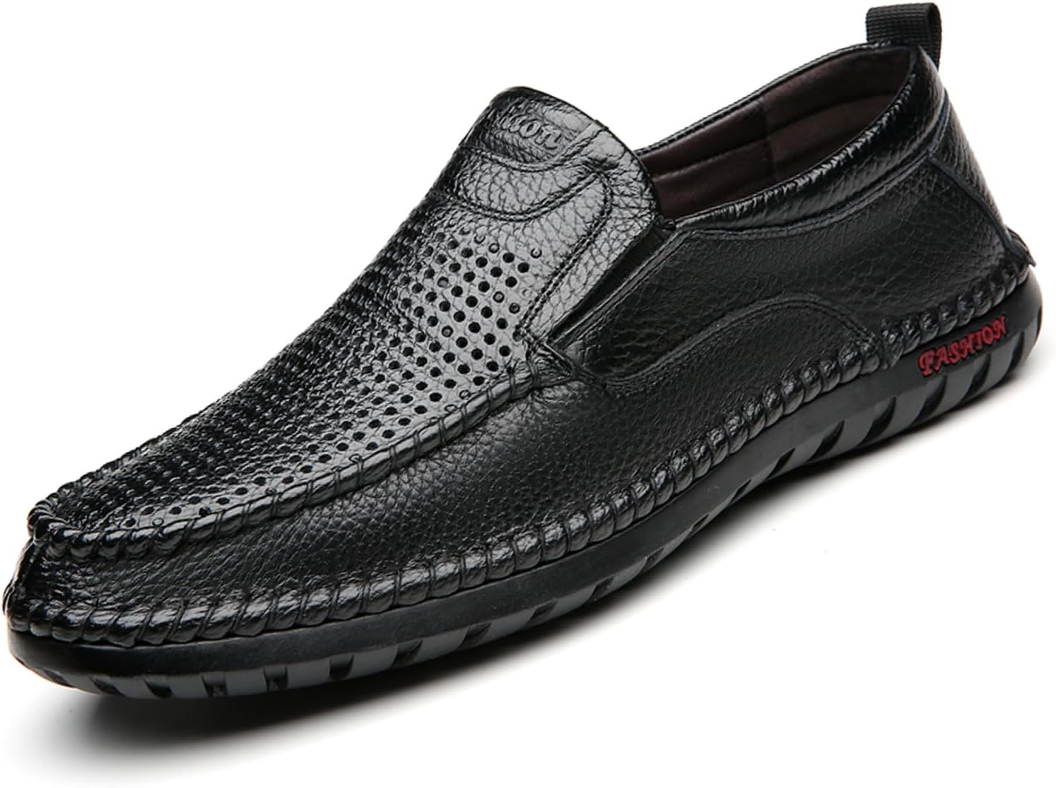 

Мужские лоферы Optigard на каждый день с вырезом, дышащие, мягкая кожаная обувь, повседневные легкие прогулочные ботинки, удобные плоские туфли, мокасины, сандалии, черный