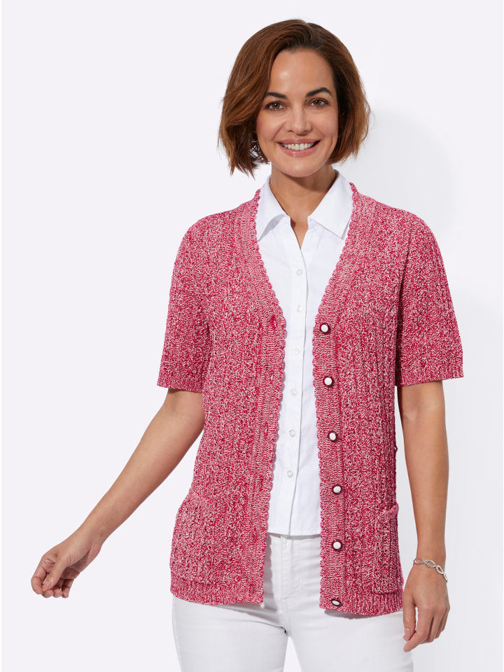 

Кардиган Ajour в красно-бежево-крапчатом цвете WITT WEIDEN