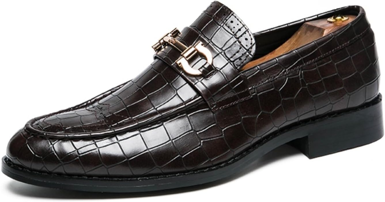 

Мужские роскошные кожаные лоферы с декором в виде лошади, с узором под крокодила, слипоны с заостренным носком, удобные туфли-лоферы, нескользящие, для делового повседневного ношения, офиса, прогулок, свадеб и официальных мероприятий Yrzhgdl, ко...