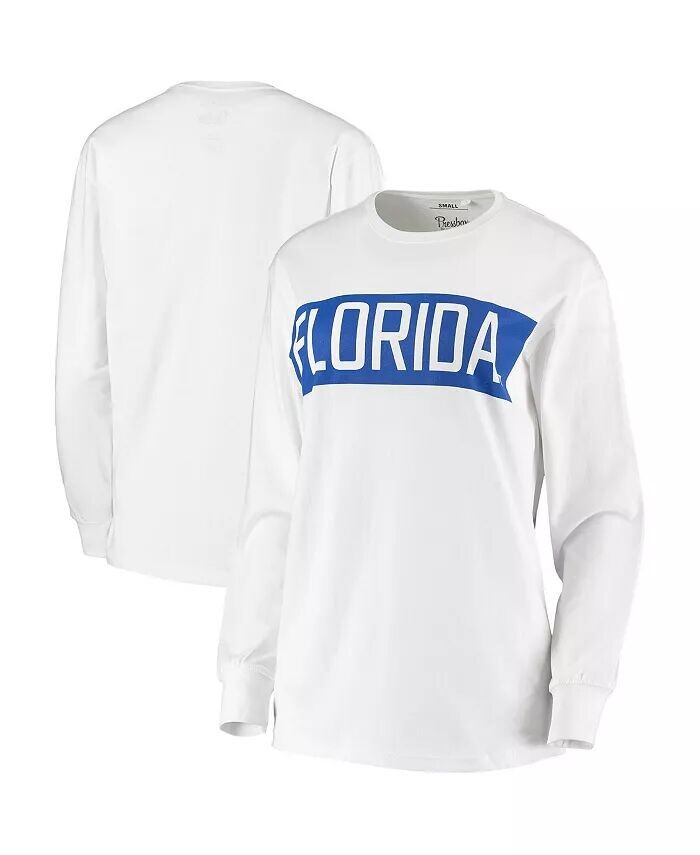 

Белая женская футболка с длинным рукавом Florida Gators Big Block Whiteout Pressbox