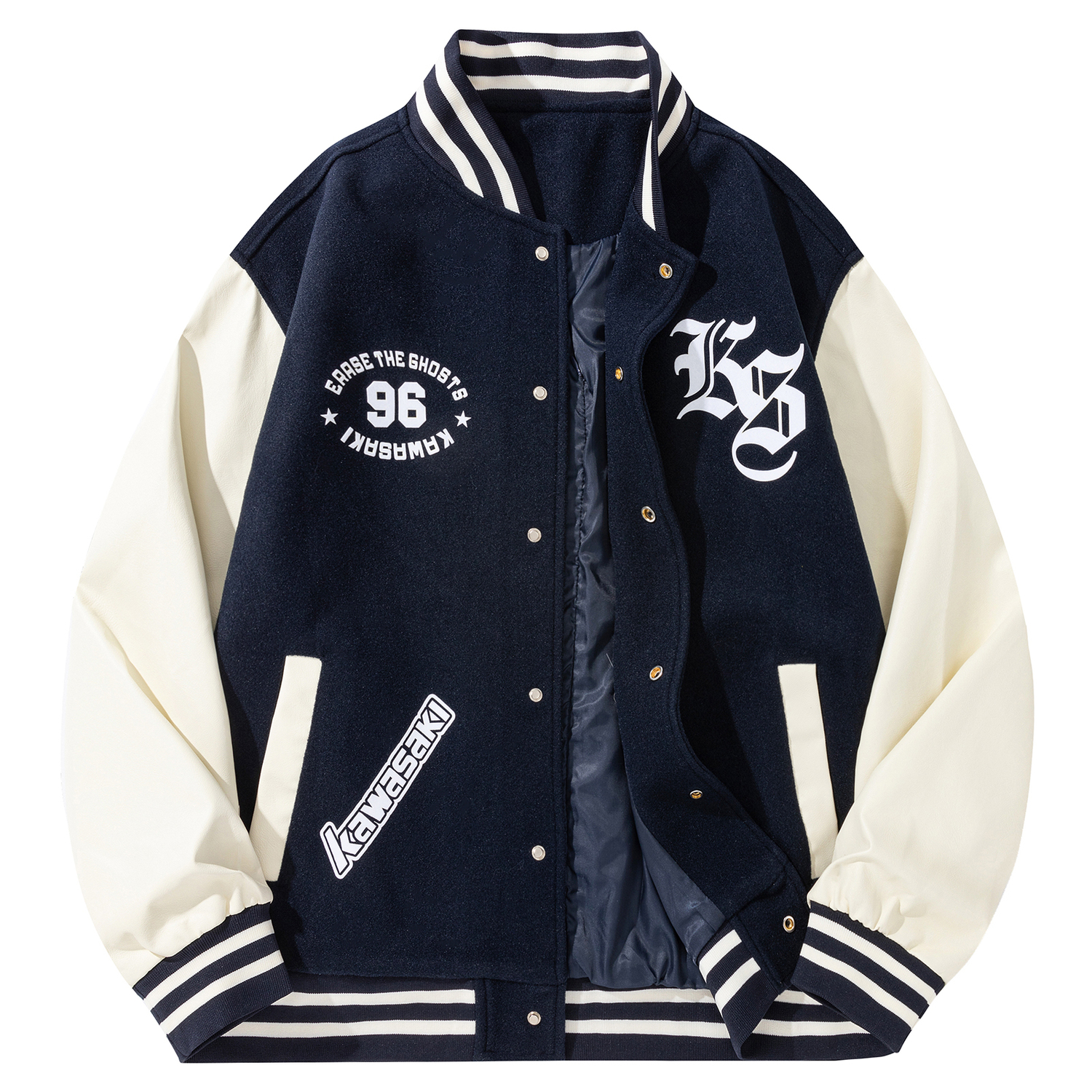 

Kawasaki Бейсбольная куртка унисекс, Navy Blue[Q1086ZMC]