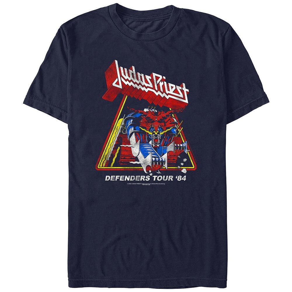 

Мужская футболка Judas Priest Defenders Tour 84 с графическим рисунком Licensed Character, темно-синий