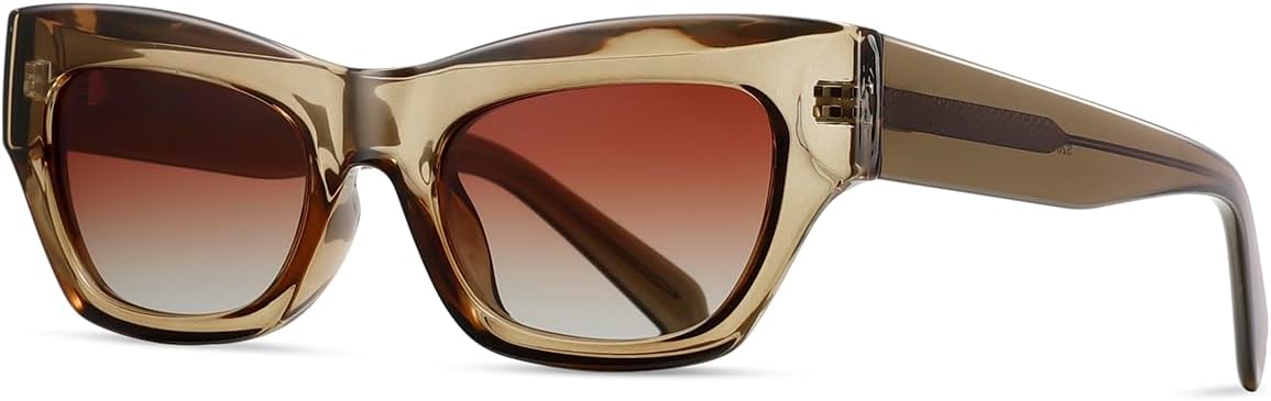 

Солнцезащитные очки Tr90 в квадратной оправе, поляризованные, мужские, UV400, женские, модные, «кошачий глаз», с ацетатными дужками, унисекс weiyuchen, Green Brown Frame