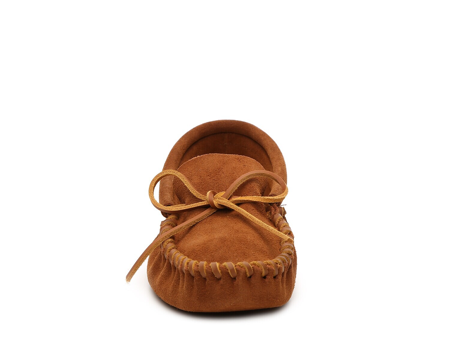 Тапочки Minnetonka Leather Laced Softsole, коричневый — фото 2