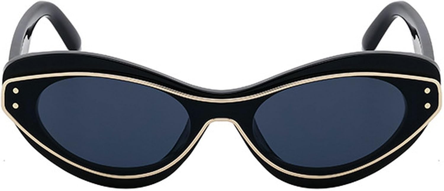 

Сексуальные солнцезащитные очки в стиле «кошачий глаз» в стиле панк Y2K для женщин, роскошные модные цельные солнцезащитные очки в винтажном стиле с защитой от УФ-излучения UV400 mincl, Black Gold