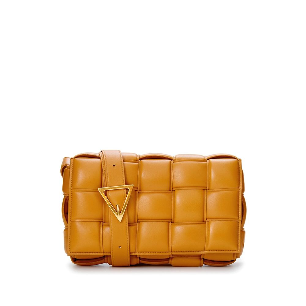 

Элегантная коричневая кожаная сумка Bottega Veneta