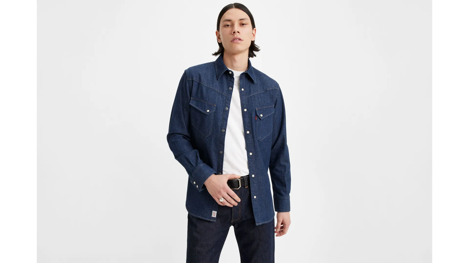 

54 лонгхорн рубашка в стиле вестерн Levi's, цвет Dark Indigo Rinse - Dark Wash