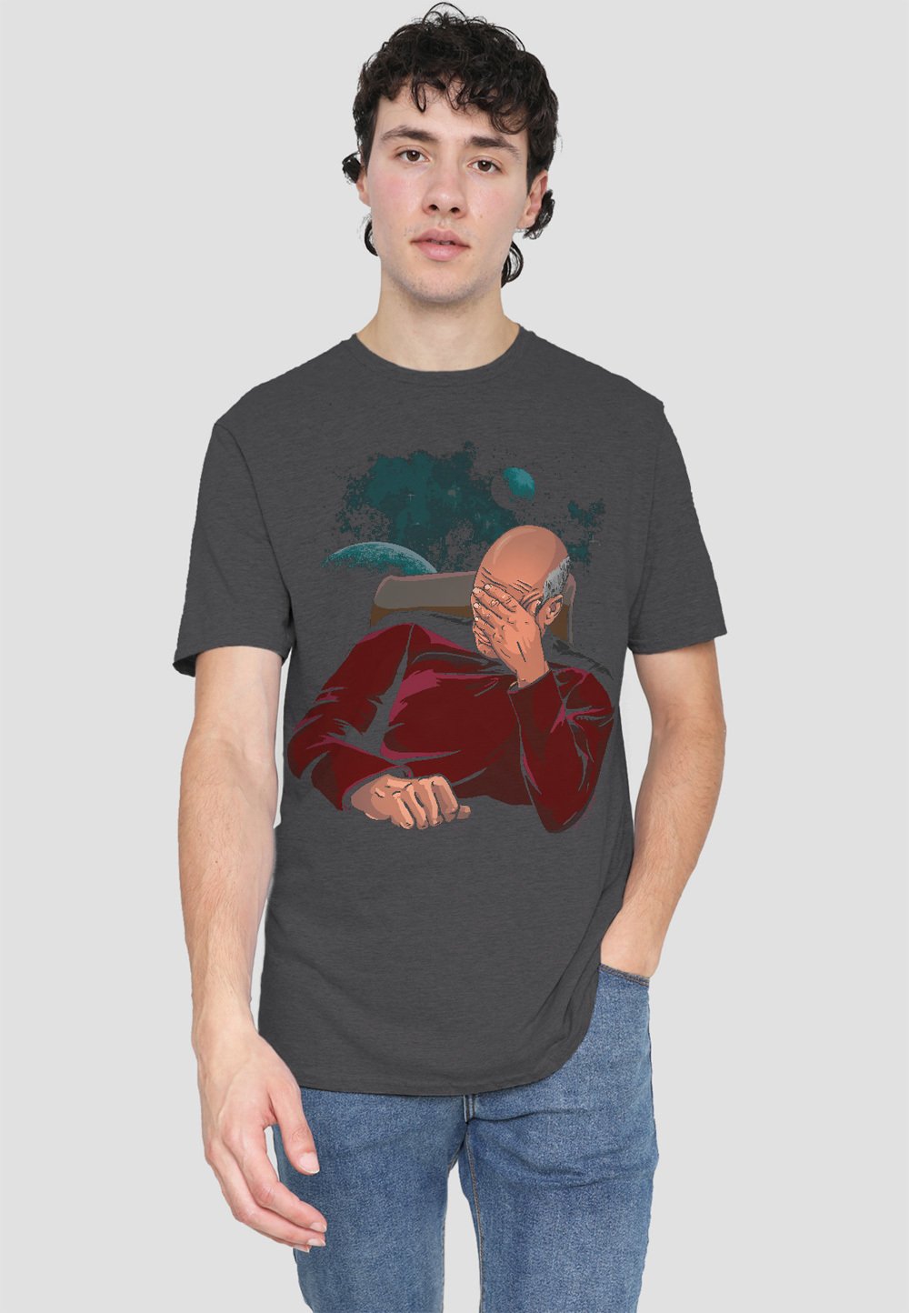 

Футболка с принтом STAR TREK FACEPALM Cotton Soul, антрацит