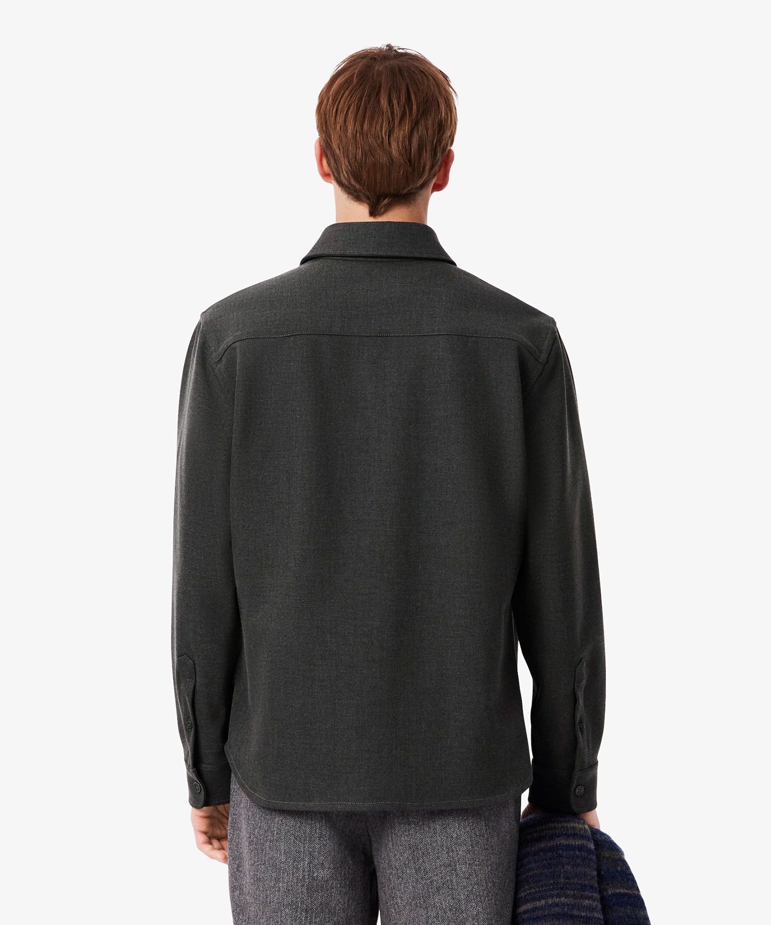 Плотная, свободная двусторонняя рубашка-накидка LACOSTE, Gray — фото 2