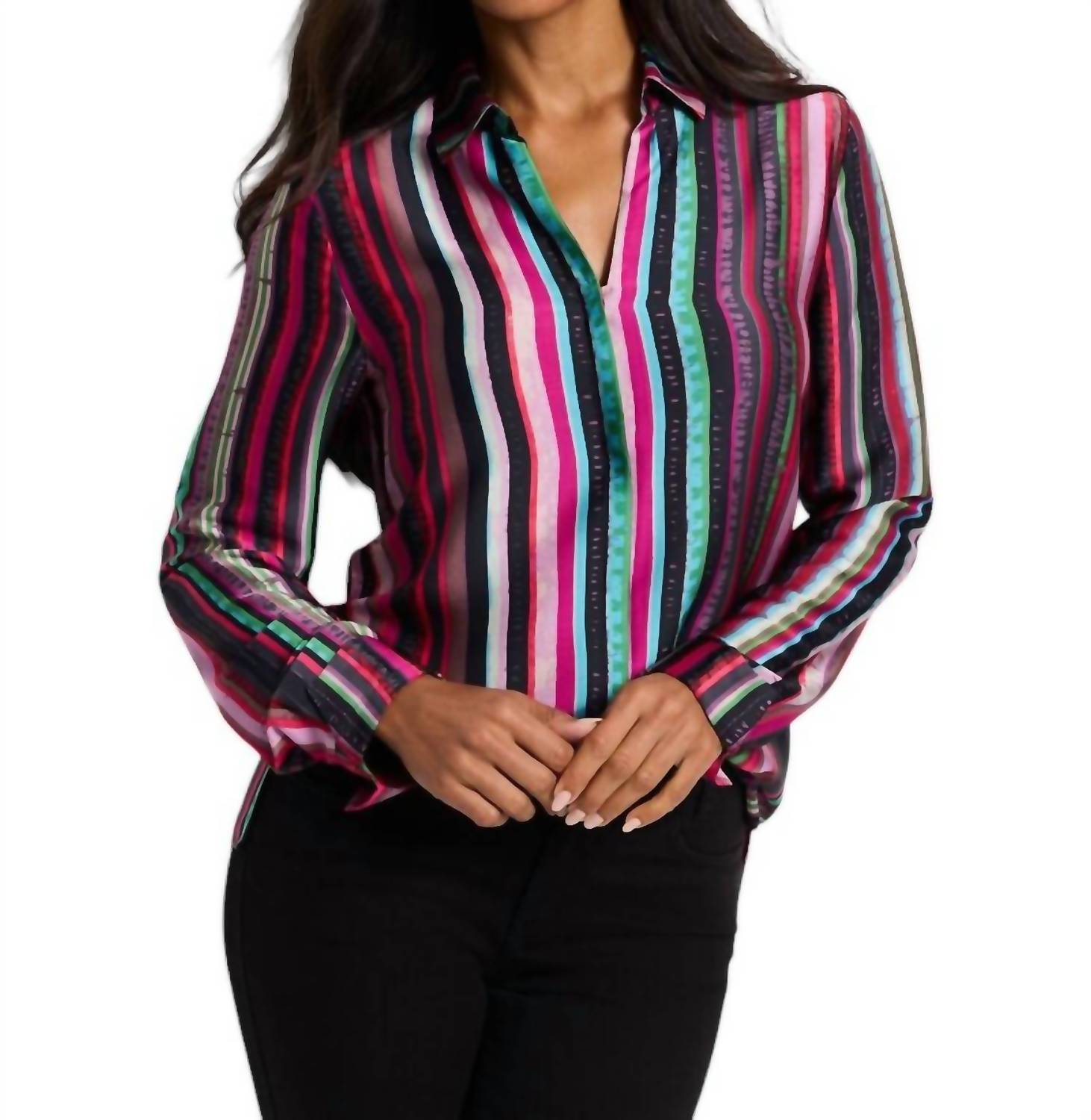 

Яркая Вижн Рубашка в красном цвете Nic + Zoe