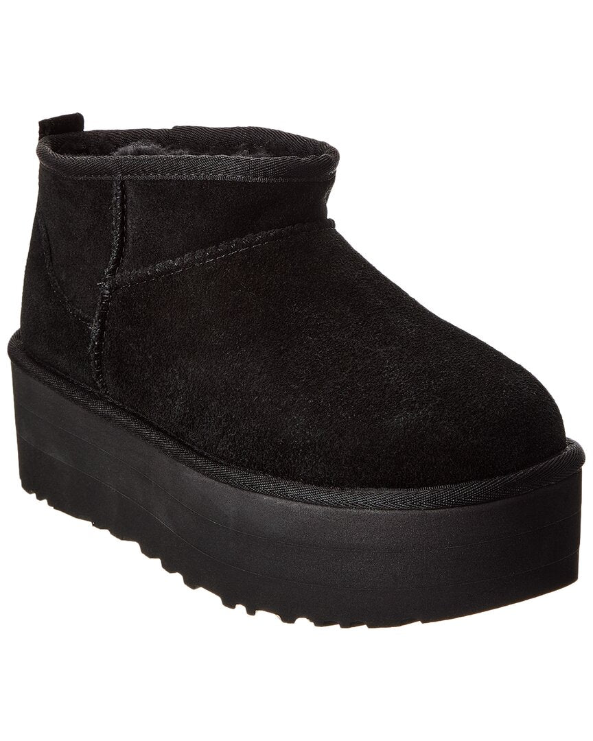 UGG Классические ультра мини замшевые платформенные ботинки, черный