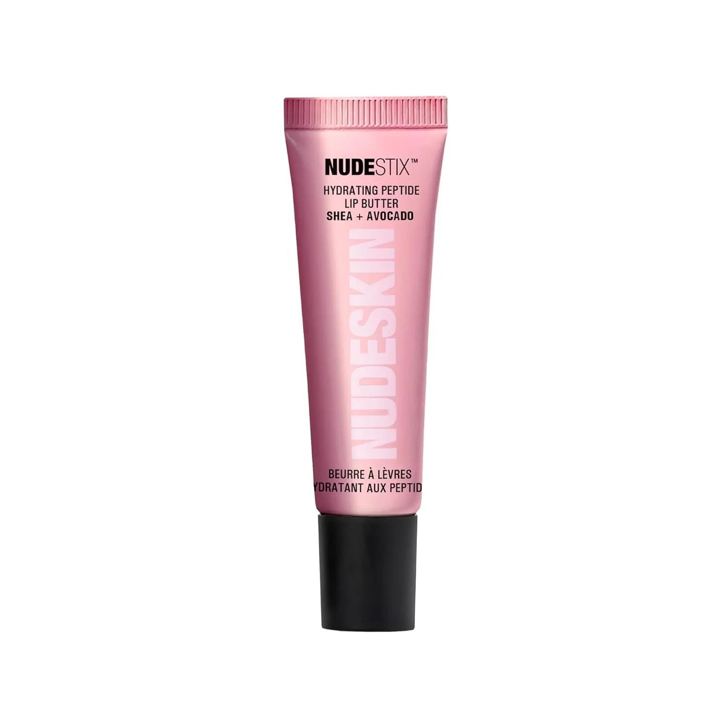 Nudestix Hydrating Peptide Lip Butter - блестящий бальзам для губ с авокадо, маслом ши и 2% пептидами для увлажнения и объема, rose sparkle — фото 2