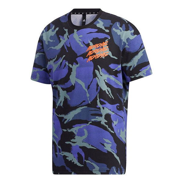 

Футболка ub gfx t aop спортивные камуфляжные с коротким рукавом Adidas, синий