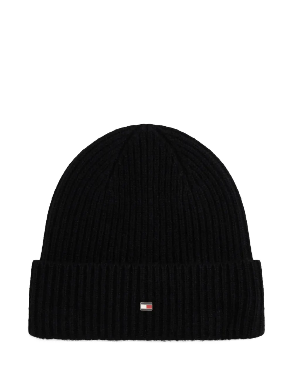 

Шерстяная шапка в рубчик с логотипом Tommy Hilfiger, черный