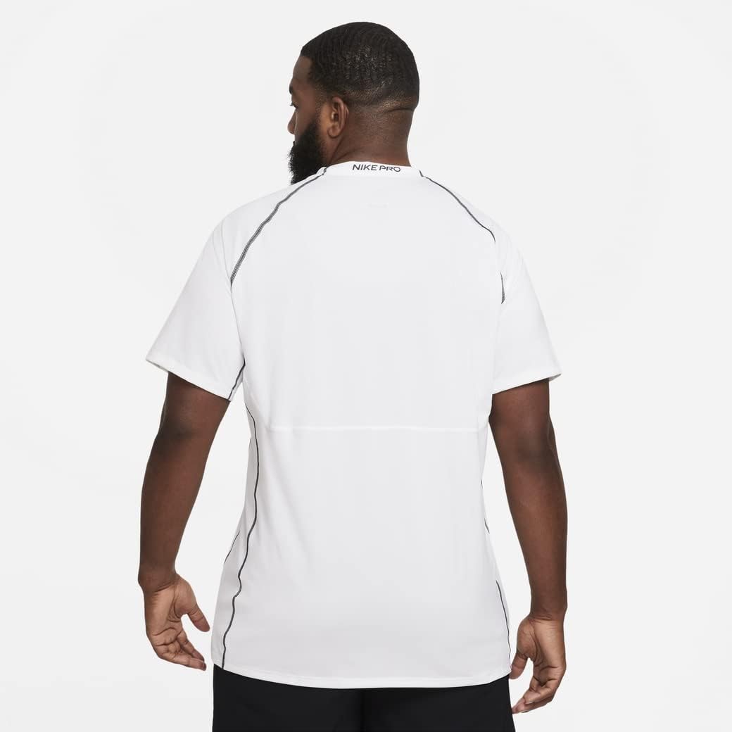 Мужская облегающая футболка Nike Pro Dri-FIT Dri-Fit с коротким рукавом, White/Black — фото 2
